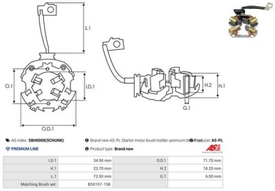 Für AUTOSTARTER SBH0008(SCHUNK) HOLDER, CARBON BRUSHES