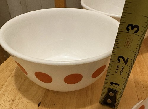 ❤️ 5ct Corelle SPOT ON 12-oz RICE BOWL 5" x 2-3/8" Dessert Hot Orange Polka Dots - Picture 8 of 8
