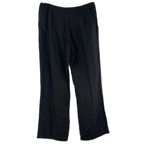 Monsoon Black Linen Wide Leg High Rise Trousers UK 12 - Picture 6 of 6
