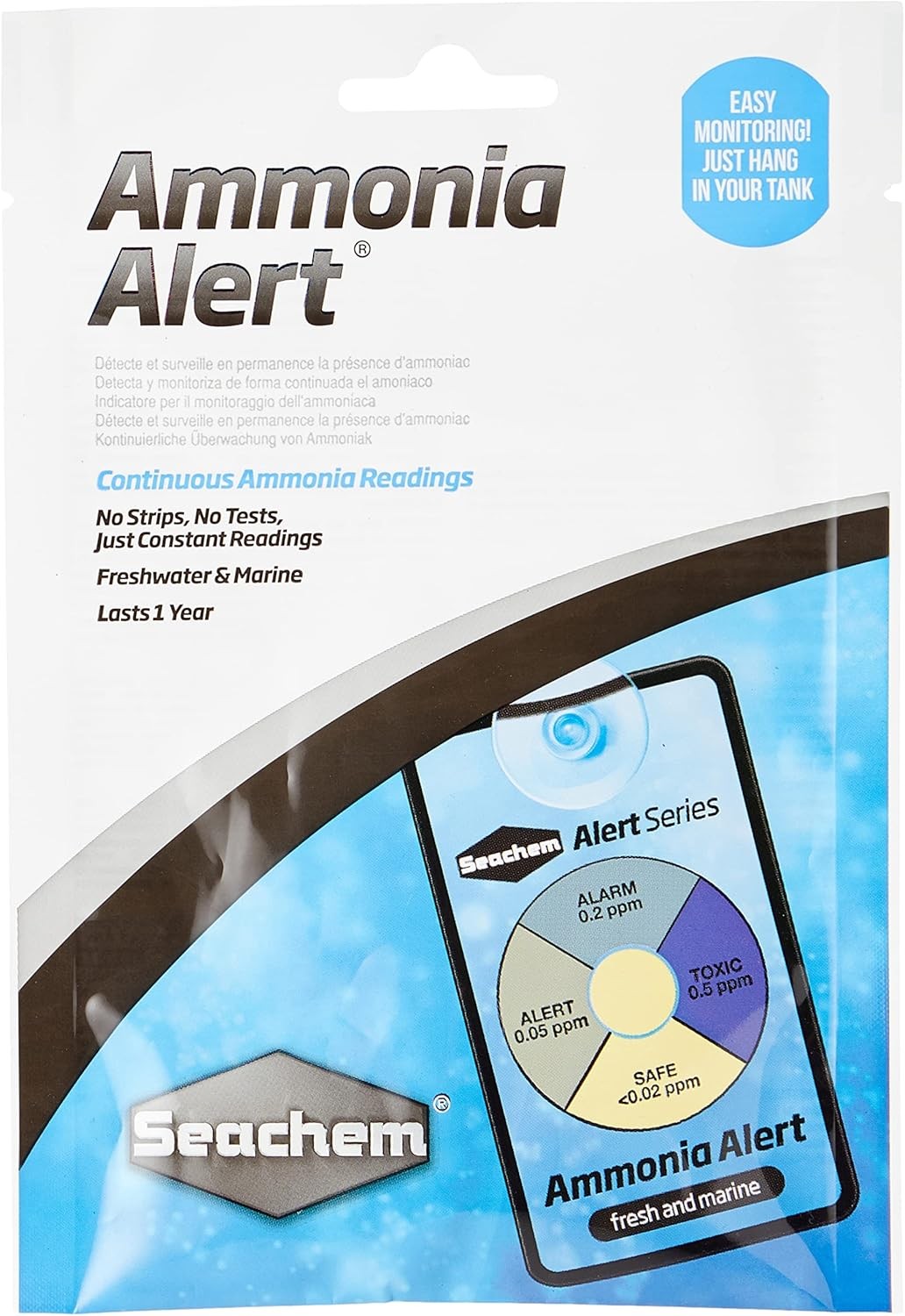 Seachem Ammonia Alert Test Kit (1year) Monitors Marine & Fresh Water Aquarium - Image 4