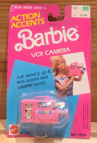 Vintage 1988 Barbie Action Accents VCR Camera 7936 SEALED Fast Shipping