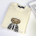 Bid Now POLO RALPH LAUREN Bear Tote Cream Cashmere Sweater Women Small NWT — photo 1