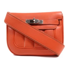 HERMES PHW Mini Berline Shoulder Bag Swift Leather Rouge Casaque