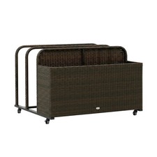 Outsunny Wicker Pool Float Storage Organizer, PE Rattan Outdoor Pool Float Ho...