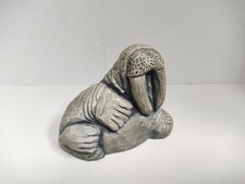 Walrus Figurine Hand Crafted Glacial Ice Age Sculptures Alaska A.C.E. 1985