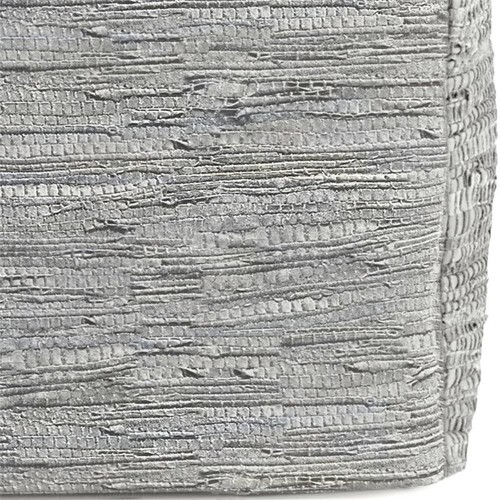 Simpli Home Fredrik Boho Square Pouf in Cream Woven Genuine Leather - Picture 4 of 6