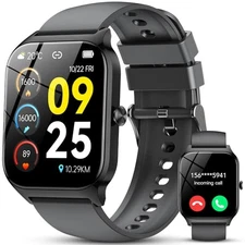Smart Watch for Men Women, 1.85" HD Fitness Tracker with Bluetooth Bright Black