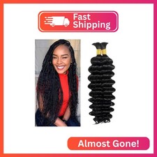 Human Braiding Hair for Boho Braids Deep Wave Bundles Human Hair 22 22 Inch 2 Bu
