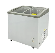 NSF 31" Ice Cream Display Chest Freezer Glass Door Freezer Frozen Food W/ LED