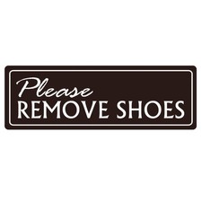 Standard Please Remove Shoes Wall Door Sign Dark Brown Large Plaque Decor