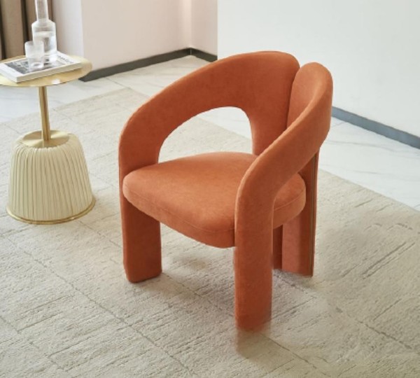 Oranger Sessel Wohnzimmer Stuhl Einsitzer Polster SitzmöBel Lounge Relax-image