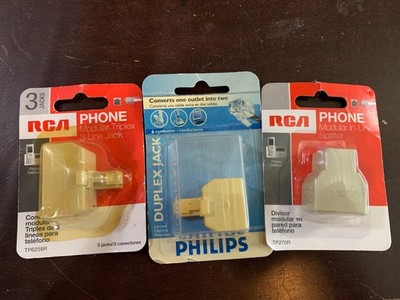 Modular Triplex 3-LINE JACK/DUPLEX JACK/IN-LINE SPLITTER Philips & RCA