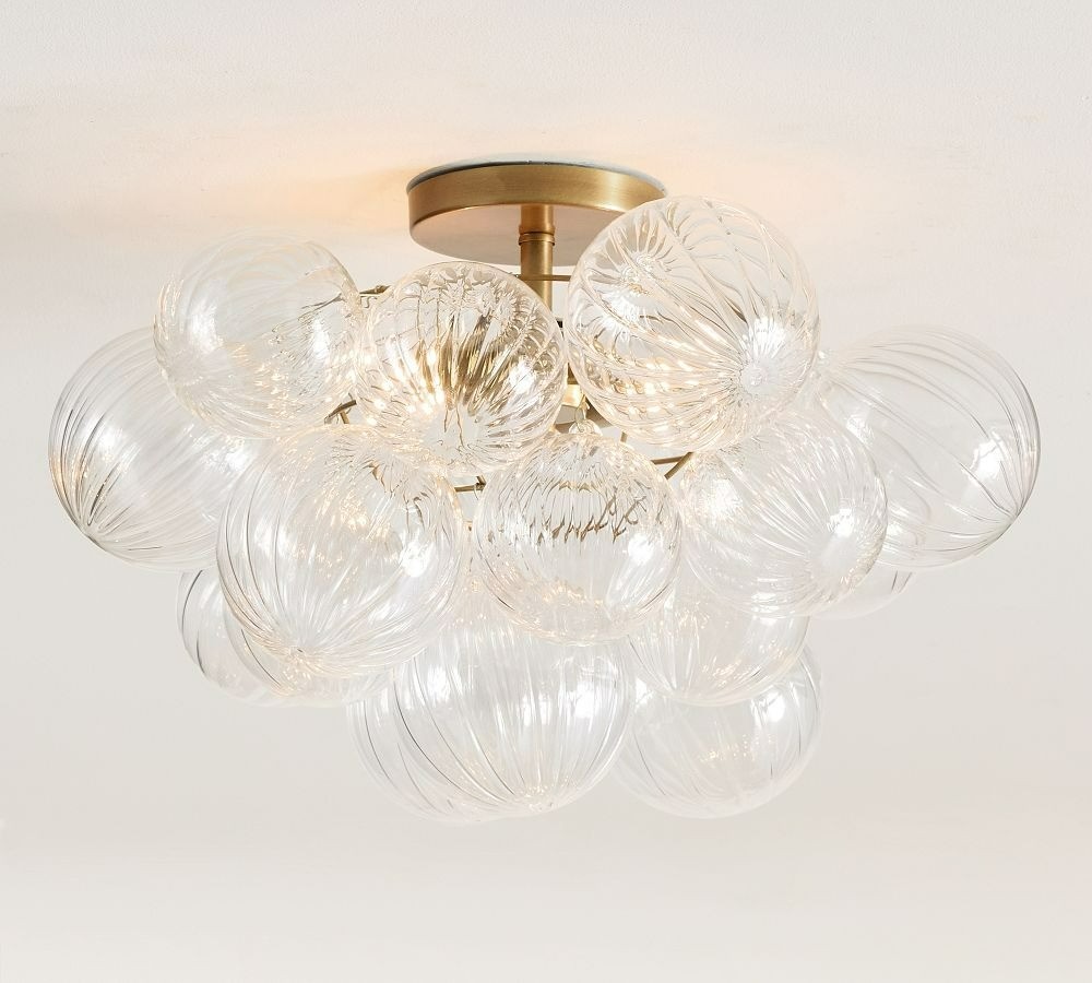 Pottery Barn - Cooper Glass Bubbled Flush Mount (18