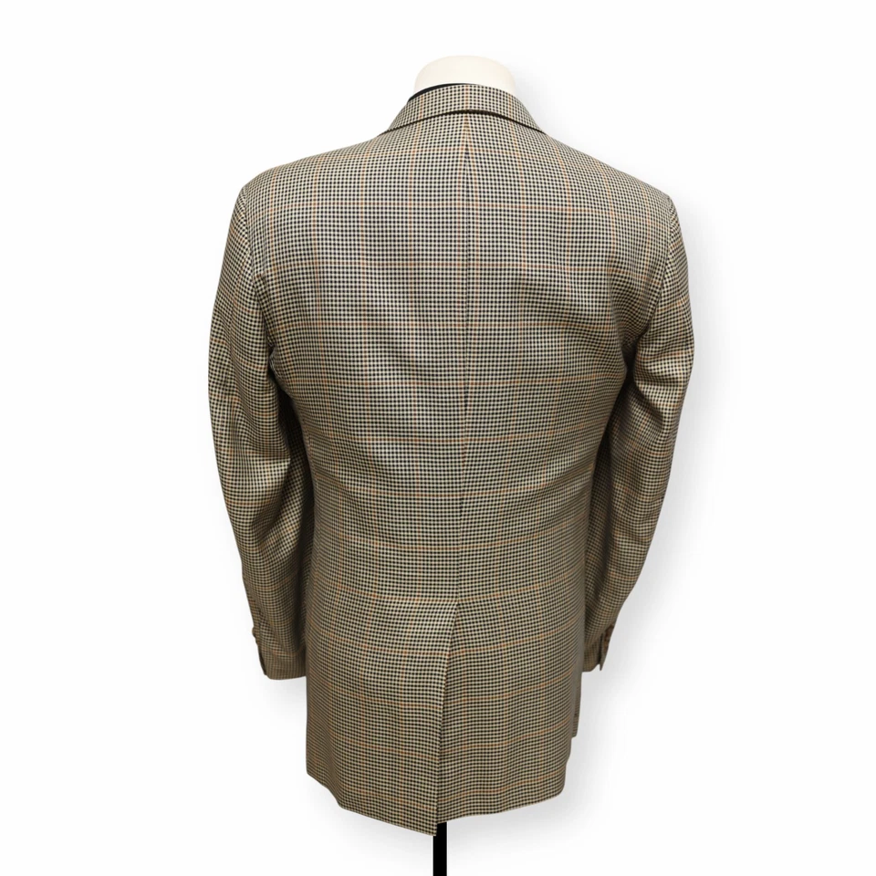 HICKEY FREEMAN CANTERBURY мужской черный желтовато-коричневый чек спортивное пальто куртка blazer 40 L - Изображение 4 из 4