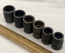 Lot Of 5 Snap-on Usa 34 Drive Gldh-series Impact Saemetric Sockets 12 Pt M0774