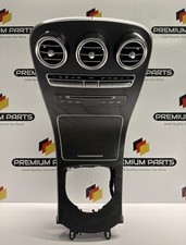 MERCEDES C GLC W205 W253 RIVESTIMENTO CONSOLE CENTRALE LEGNO NERO CON STRISCIA LED RHD