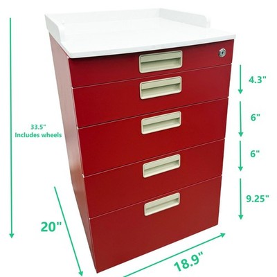 Multi-functional Mobile Cabinet Beauty Salon Office Storage Side Cabine 5 Layers