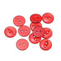 10 StüCk Rote Runde NäHknöPfe 12,5 Mm Harz 2-Loch Fischauge Bastelknopf