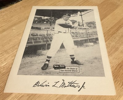 1950s Milwaukee Braves Baseball Erlwin L. Mathews Jr.  7 x10 Spic & Span Photo