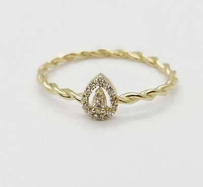 2Ct Pear Cut Simulated Diamond  Engagement Ring 14K Yellow Gold Plated