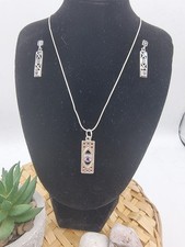 Sterling Silver Mackintosh Style Amethyst Jewellery Set