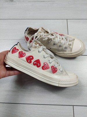 Size 6 - Comme des Garçons Play x Converse Chuck 70 Top Low Multi Heart