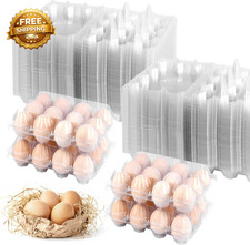100 Pack 12 Count Plastic Egg Cartons - Bulk Cheap Clear Reusable Egg Containers