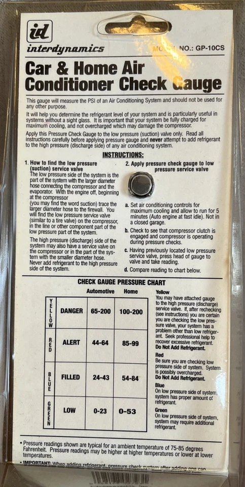 NUEVO DE COLECCIÓN NOS Interdynamics Coche Hogar Aire Acondicionado Medidor Modelo GTH-10CS Foto 4 de 4
