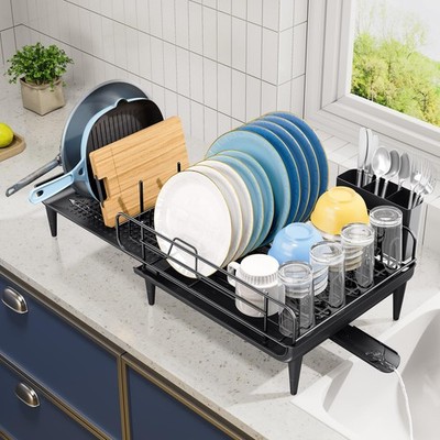 Large Dish Drying Rack, Expandable Dish Rack for Kitchen Counter, Multifuncti...