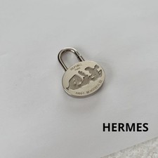HERMES Cadena Charm Mediterranean Lock 2003 Silver Vintage Authentic