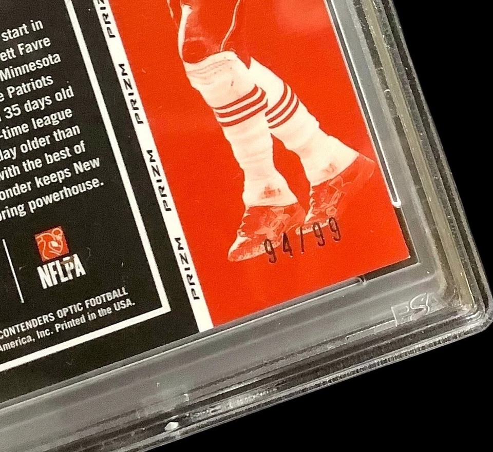 Panini Optic Contenders #86 2017 Tom Brady; azul/99 Prizm PSA 8 (coincidencia de colores) Foto 2 de 3