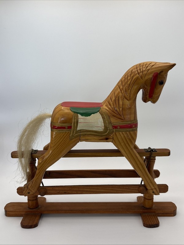 Vintage Wooden Rocking Horse Hand Crafted Christmas Around The World