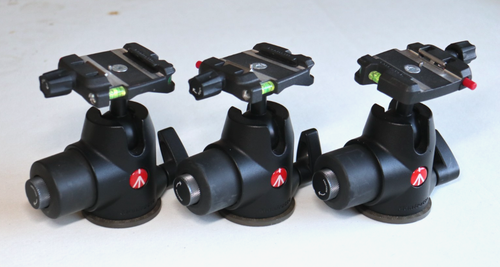 3 x Manfrotto 468MGQ6 Ball Head - no top plates - amateur use