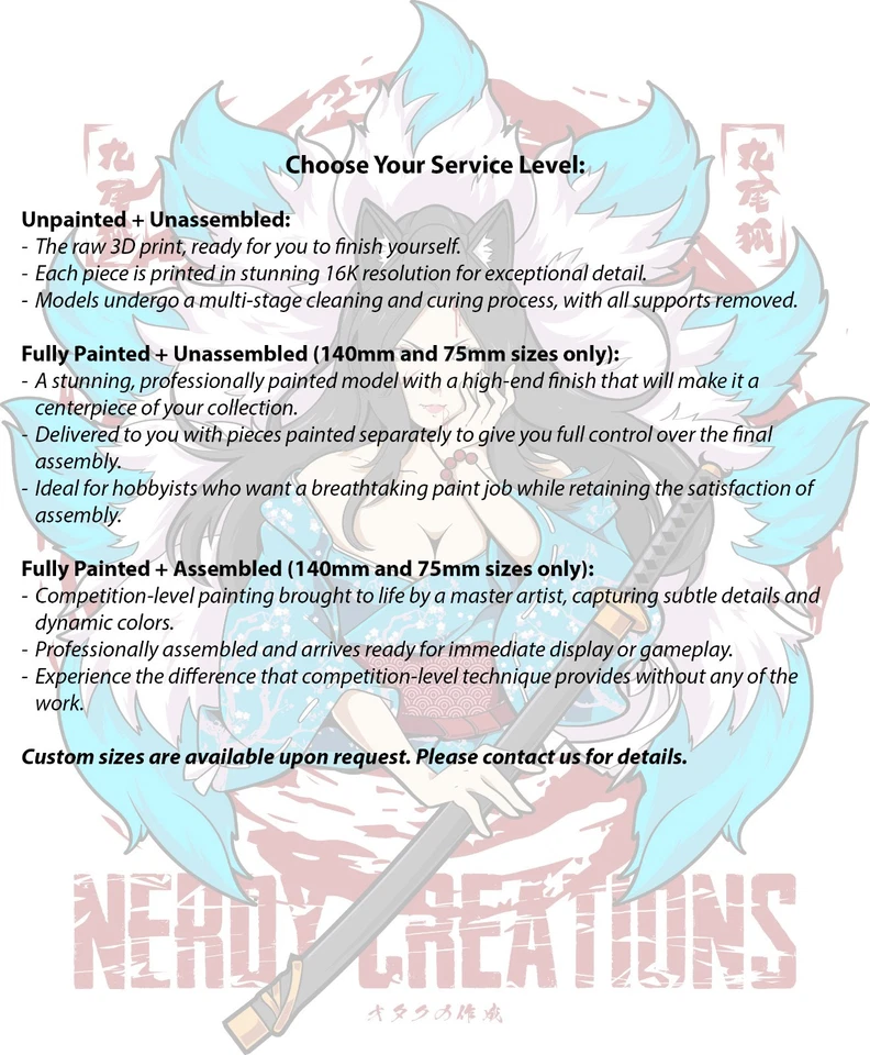 Michiko Kawata | 3D Printed Figure | DnD | Wargaming | Art Piece | Painted - Image 3 of 4