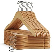 30 Natural Wooden Hangers - Smooth Finish - 30 Pack - Daily Use