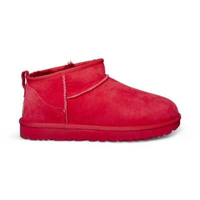 UGG CLASSIC ULTRA MINI SAMBA RED TNL SUEDE FUR COMFORT WOMEN'S BOOTS SIZE US 6