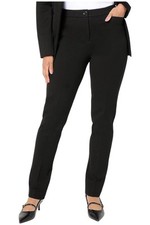 Tailored by Susan Graver Women's Smart Ponte Slim Leg Trouser Black