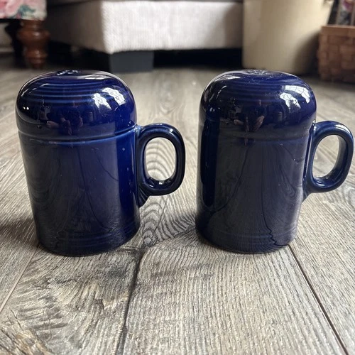 Fiesta Ware Colbalt Blue Stove top Salt And Pepper Shaker Set, MISSING STOPPERS