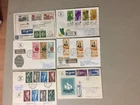 Six '50 israel fdc with multiple stamps