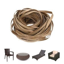 1-Pack Wicker Repair Kit, 8mm x 66ft/20m Plastic Flat Rattan Khaki