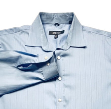 Kenneth Cole Reaction Men's Blue Button Down Long Sleeve Dress Shirt Size L