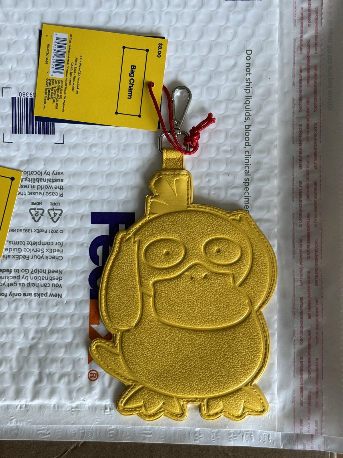 Pokemon x Target Psyduck Bag Charm/Luggage Tag