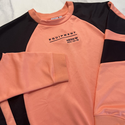 Adidas Equipment Sweatshirt Womens XL Coral Black EQT Retro Crewneck Soccer 2018