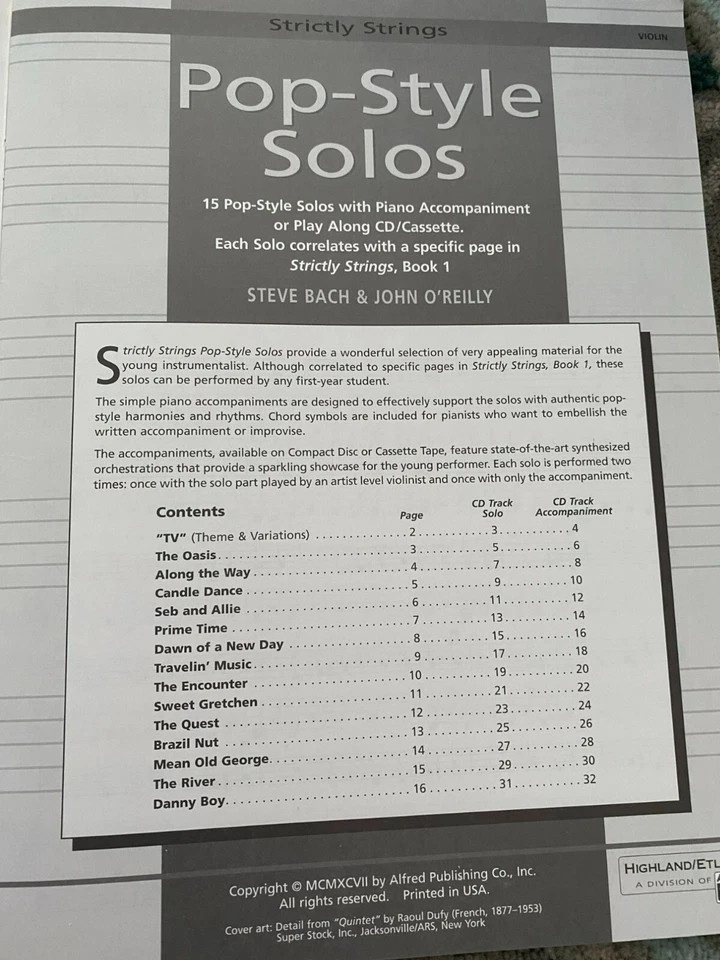 Pop-Style Solos Violin and Strings Book With Piano Accompaniment - Image 3 of 4