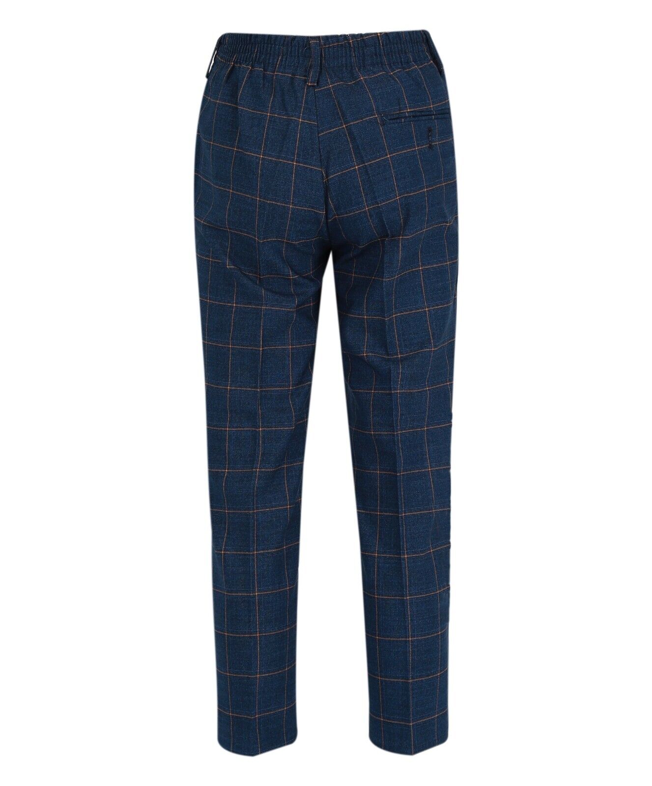Mens Boys Windowpane Check Suit Blue Wedding Father Son Matching 3 Piece Set - Picture 23 of 25