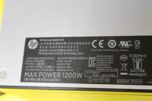 HP Omen 45L 1200W ATX 3.0 Power Supply 80 Plus Gold N28487-001 PS-4122-1 PSU - Afbeelding 2 van 8