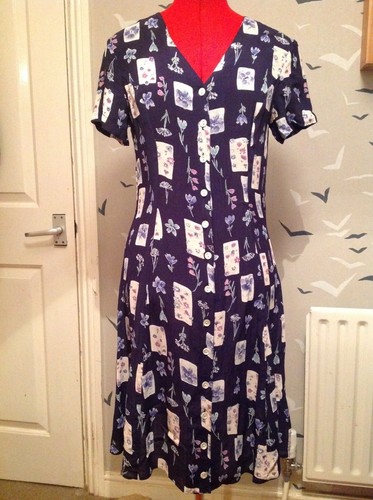 Stunning Vintage MONSOON tea dress, 8/ 10, 36, vgc, 80s, 37" L, 36" bust, 30" w. - Picture 2 of 7