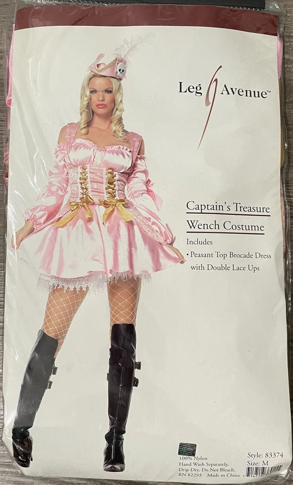 Sexy Disfraz Pirata Rosa Para Mujer (Capitán Treasure Wench), Talla M, TOTALMENTE NUEVO Foto 2 de 4