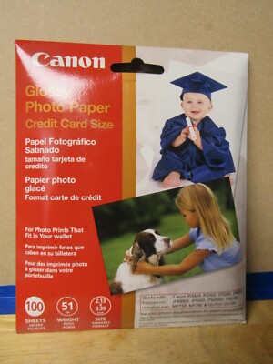 Canon Glossy Credit Card Size Photo Paper 2.13'' x 3.39'' 100 Sheets (K)