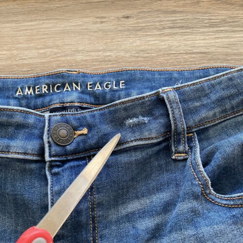 American Eagle Womens Jeans Size 18 Long Hi-Rise Jegging Crop Stretch Repair - Picture 16 of 16